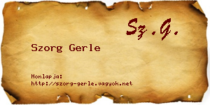 Szorg Gerle névjegykártya